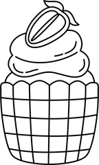 cupcake lineart doodle coloring