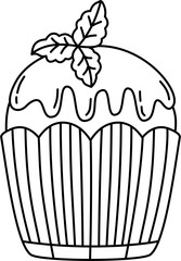 cupcake lineart doodle coloring