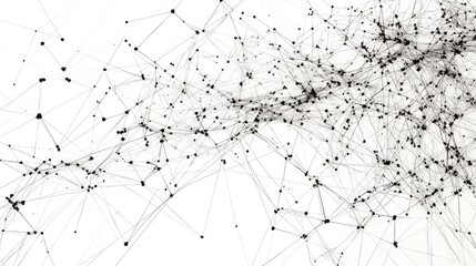 Obraz premium An intricate web of abstract lines, symbolizing complexity and interconnectedness, set against a pure white background.