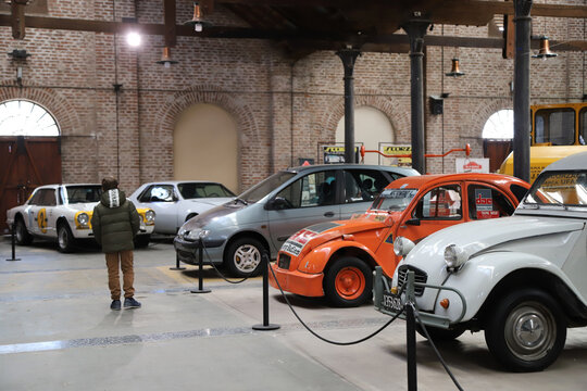 Museum of Industry, C&oacute;rdoba, Argentina. Classic cars. Automobiles. Renault Juvaquatre 1939. Citro&euml;n 3CV Citroen 3 CV. Car collection. Reanult Megane.