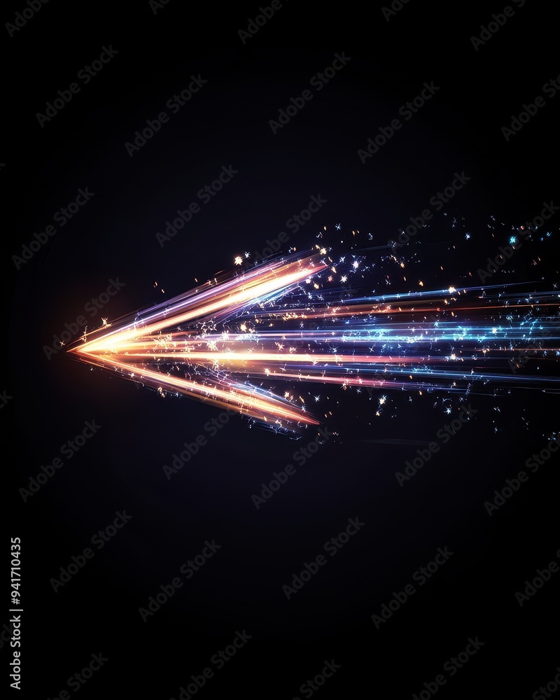 Aufkleber dynamic burst of colorful lights and sparks on a black background, capturing motion and energy in a 