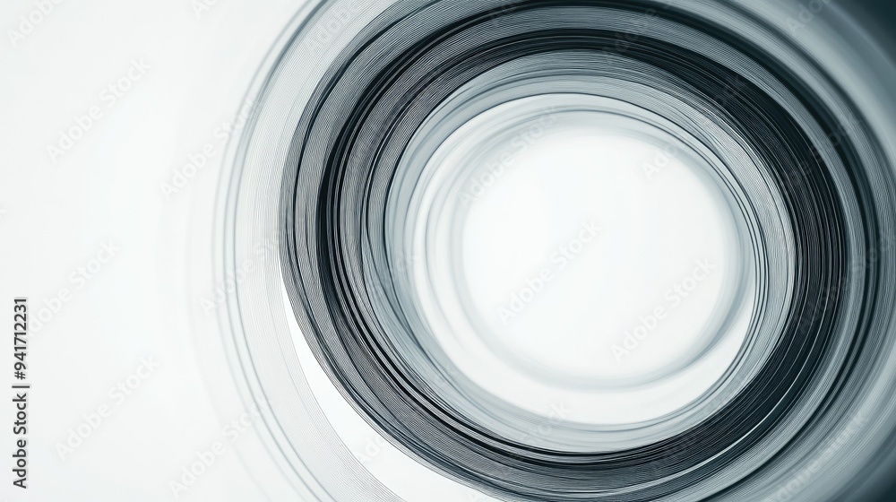 Poster circular abstract lines overlapping, illustrating business cycles and continuity, set against a pris