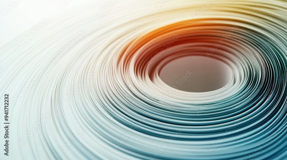 Poster circular abstract lines overlapping, illustrating business cycles and continuity, set against a pris