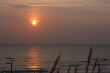 Sunset over the northern sea