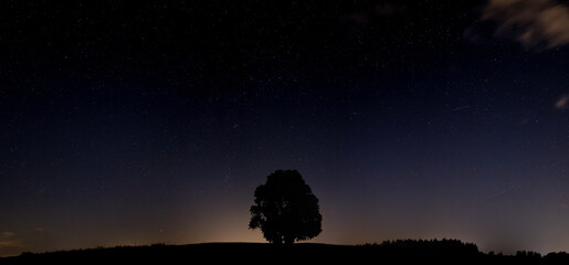 Nachtaufnahme vom Sternenhimmel mit der Milchstrasse. © Mike