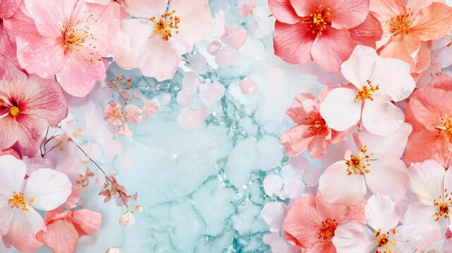 Vibrant Pop Art Floral Marble Wall Design, Bold colors and retro comic style create a lively atmosphere, Ideal for enhancing interior spaces with artistic flair