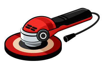 Red and Black Electric Polisher with Ergonomic Handle and Rotating Pad