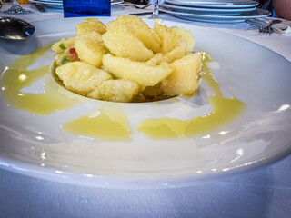 Traditional Potato Salad Drizzled with Olive Oil