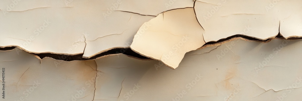 Poster close-up abstract texture of peeling paperbark tree bark, revealing intricate patterns and layers. t