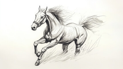 horse pencil drawing	