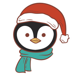 Christmas Penguin Head Character