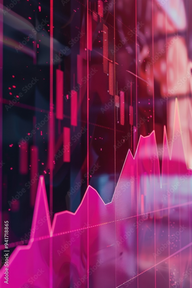 Poster a close-up view of a graph on a computer screen