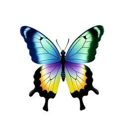multicolored butterfly isolated on white background