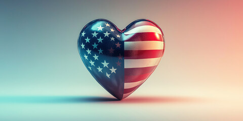 Patriotism shown through a heart-shaped US flag, Patriot Day background

