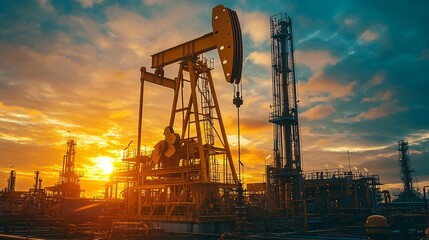 Futuristic Oil Extraction System with Robotic Arms and Advanced Technology