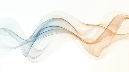 Delicate, curved lines forming a gentle smoke pattern, illustrating ethereal wisps and graceful trails, on a pristine white backdrop.