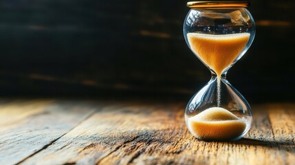 The sand in an hourglass forming the foundation of a new business as it settles in the bottom