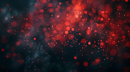 Fototapeta premium Dark background with red bokeh and sparkling lights.