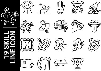 19 skill line icon, black and white