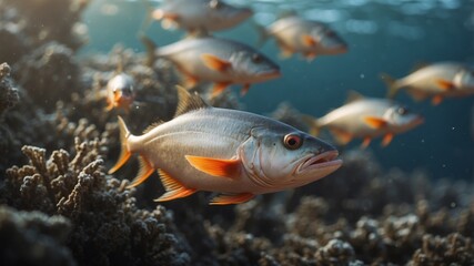 Naklejka premium Conservation efforts for marine life affected by fishing industries.