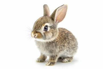 Obraz premium Adorable grey rabbit with big ears and soft fur, perfect for animal lovers and nature-themed projects.