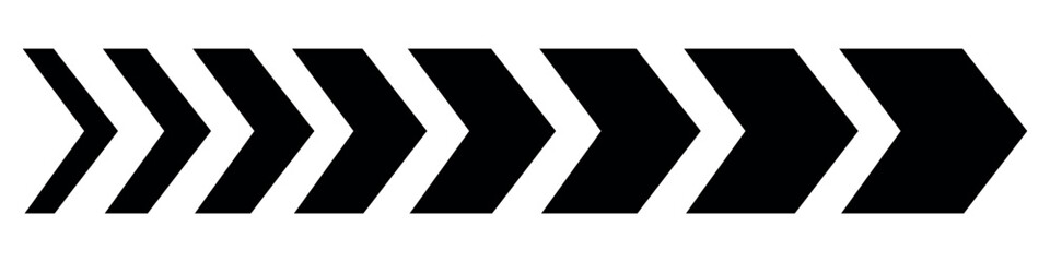 Arrow dynamic symbol. Road turn right speed, fast arrows set.