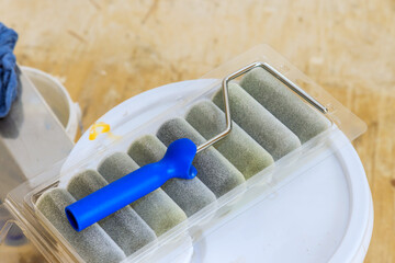 Walls can be painted with rollers with handles