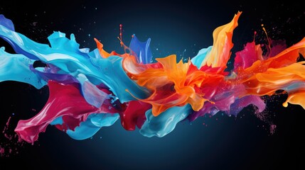 Abstract paint splashes with a motion blur effect