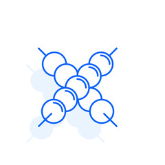 Shashlik, meat food icon. Restaurant line editable sign.  Public catering related icon. Menu category. Vector illustration in modern thin line style.