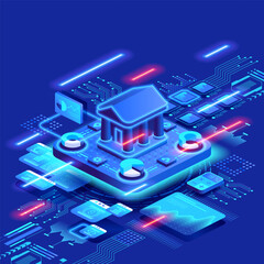 Internet banking isometric