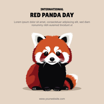 International Red Panda Day background.