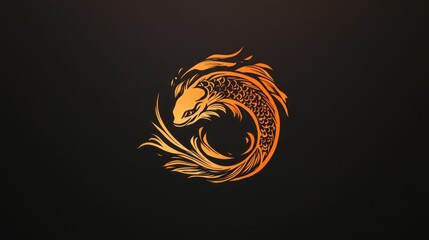 Obraz premium Golden Koi Fish Design Illustration