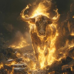 Biblical illustration, Golden Calf Made by the Israelites when Moses had not yet come down from Mount Sinai