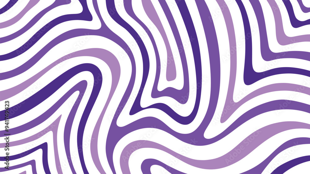 Sticker violet waves seamless pattern abstract background