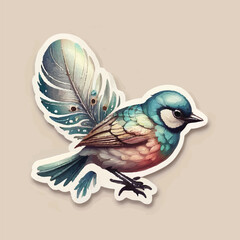 BUTIFULL STICKER BIRD ..