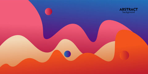 Colorful blue and purple geometric business banner design. Creative banner design with wave pattern shape.