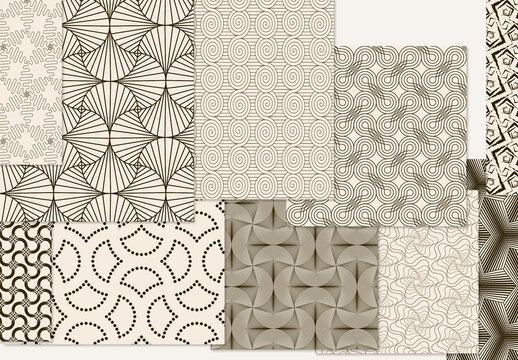 Set of Simple Retro Geometric Patterns