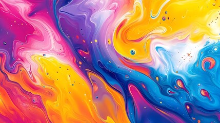  Lively Abstract Backdrop with Colorful Swirls and Fluid Forms
