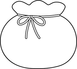 Chinese new year money bag outline vector.
Chinese new year money pocket coloring page vector.
Chinese new year red lucky bag coloring drawing vector.  