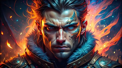 Heroic Heights: Epic, courageous, determined expression, bold colors, dramatic lighting