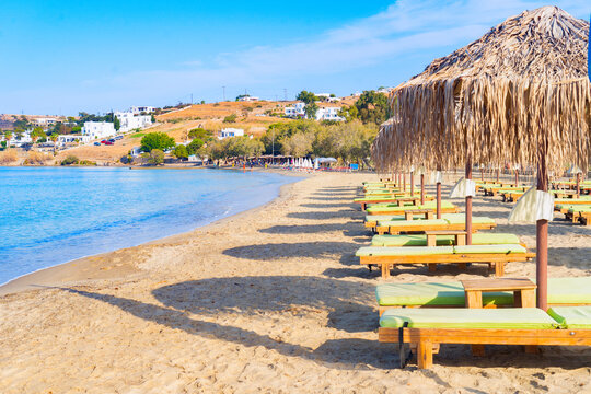 Romantic beach at greek island, summer holidays in Paros Greece