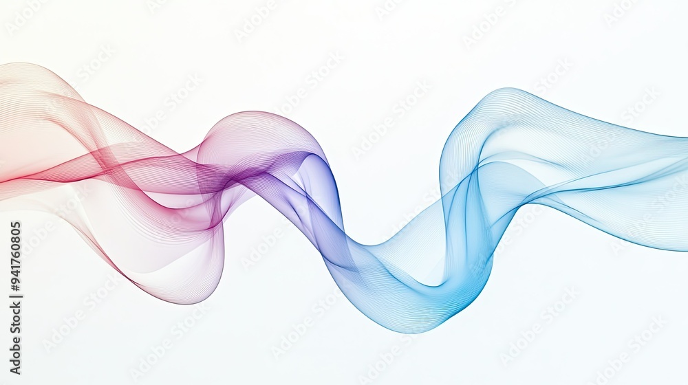Poster two abstract lines converging into a single, harmonious flow, illustrating the unity and bond of lov