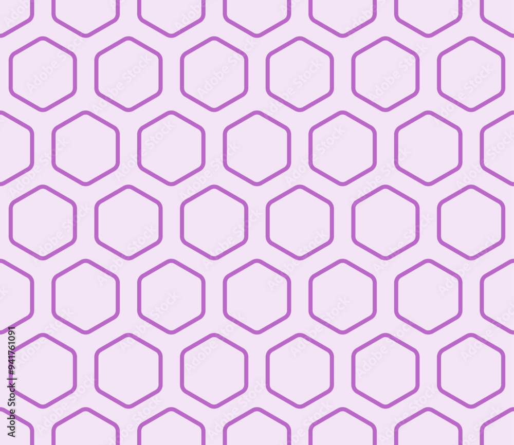 Poster honeycomb mosaic hexagons background. purple color on matching background. bold rounded hexagons mos