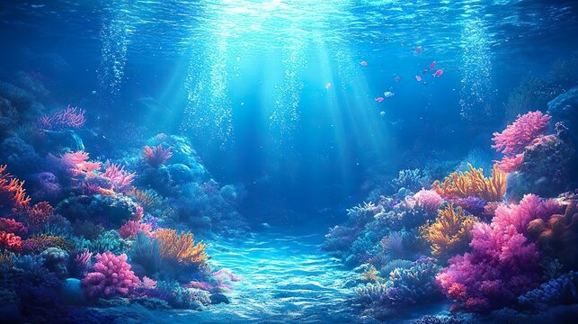 Colorful coral reefs in an underwater paradise perfect for adding a touch of marine charm