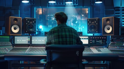 The music producer in studio