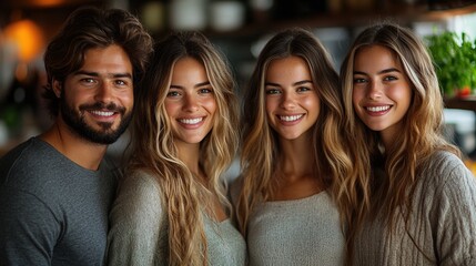 Obraz premium couple young using laptop in kitchen at home standing.stock image