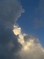 Blue sky with clouds. Port Antonio, Portland, Jamaica