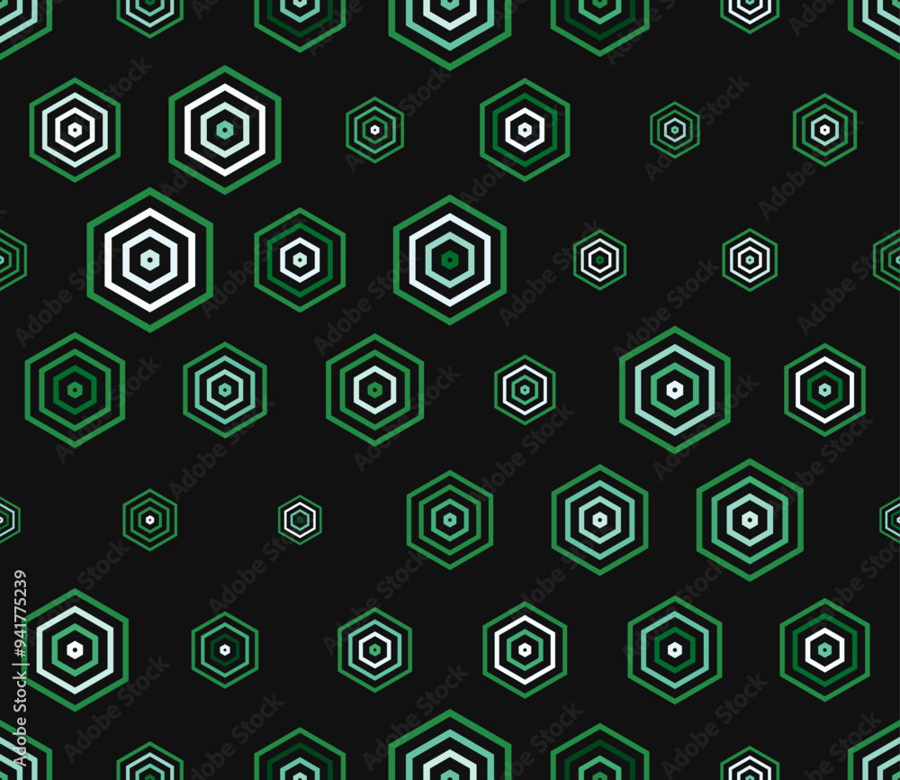 Poster geometric template background. multicolored geometric elements of varied size. simple stacked hexago
