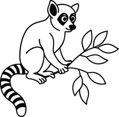 Fun lemur illustration for kids featuring clear lines ideal for coloring and sparking imagination

