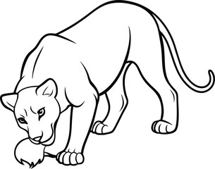 Engaging panther line art for kids coloring books helps spark creativity with its simple and charming style

